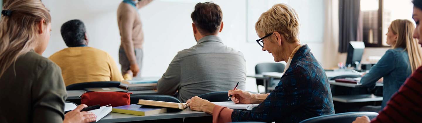 students learning in a classroom setting